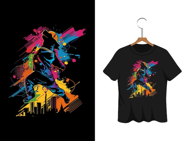 dancer dog silhouette t shirt design artwork