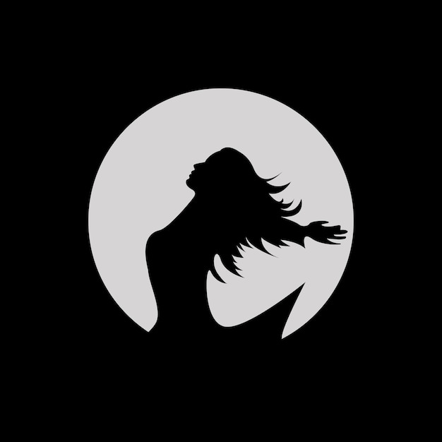 Dancer Logo Design Silhouette Vector