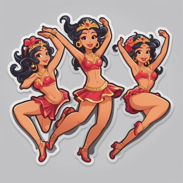 Dancers cartoon vector background