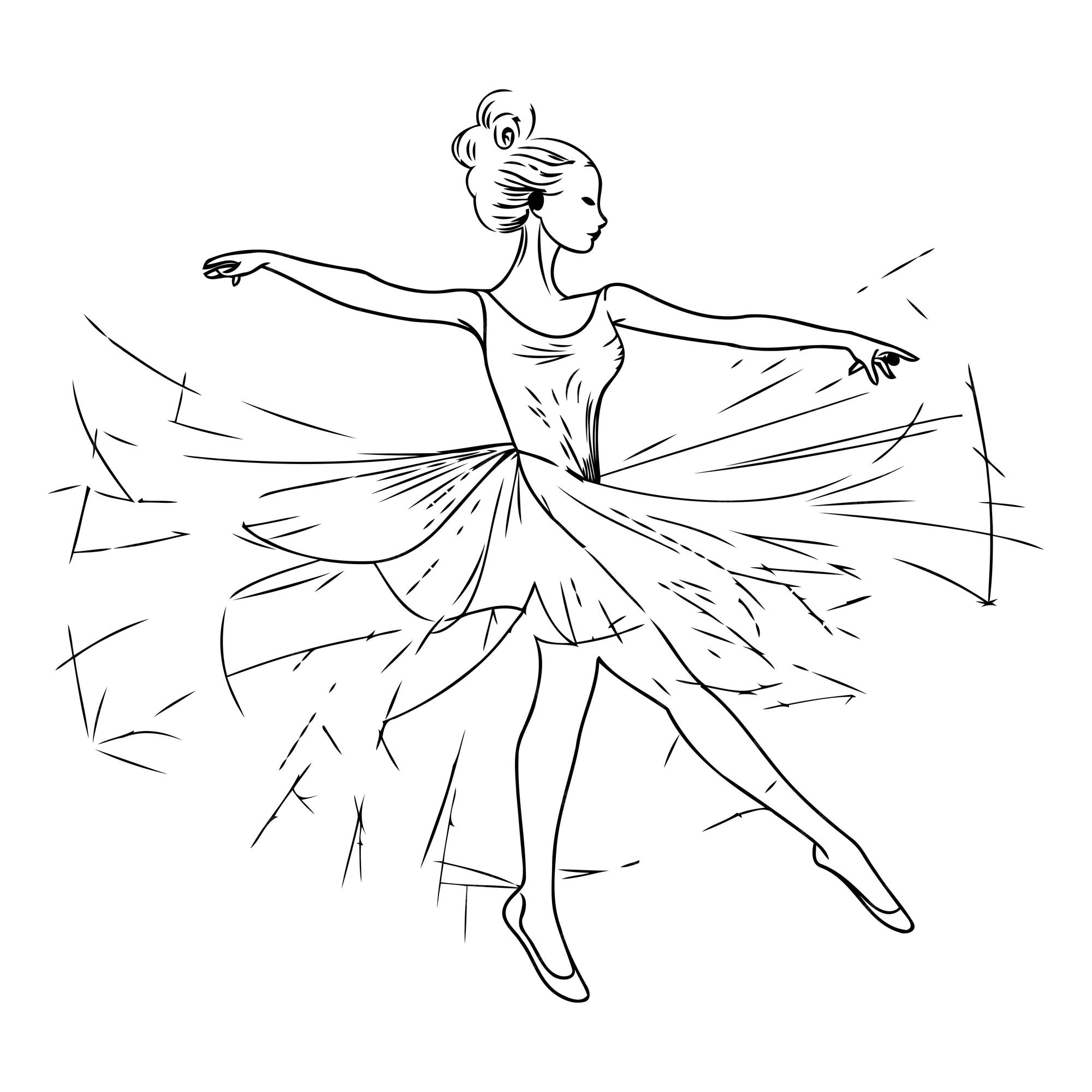 Premium Vector Dancing ballerina sketch of a ballerina