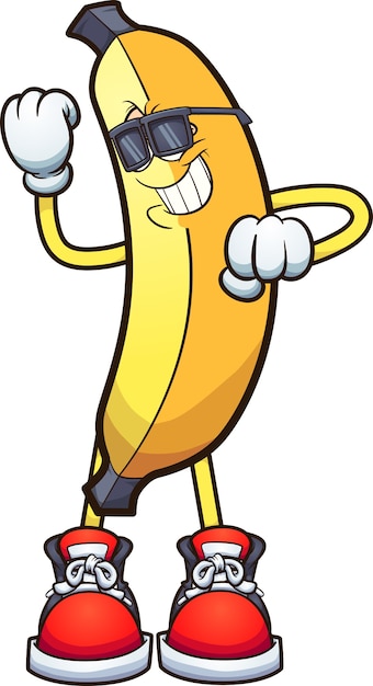 Vector dancing banana illustration