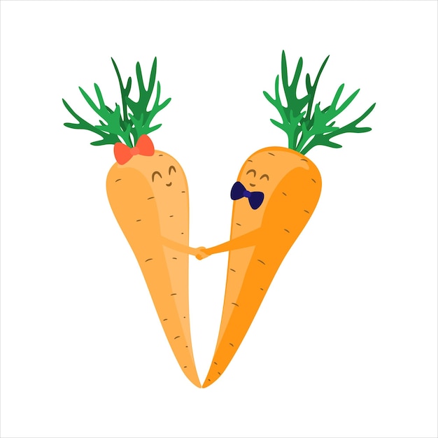 Dancing carrots boy and girl Vector