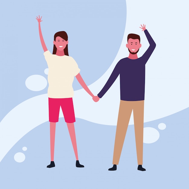 Vector dancing couple avatar