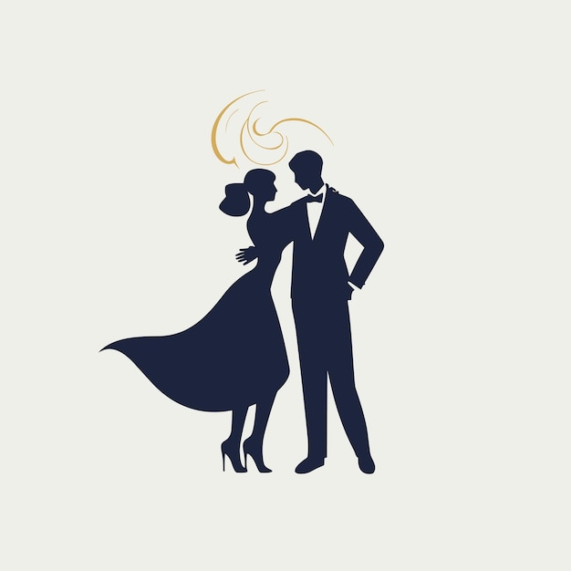 Dancing couple silhouette vector