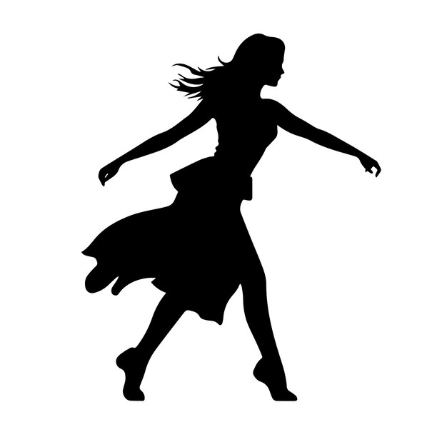 Vector dancing figure silhouette illustration