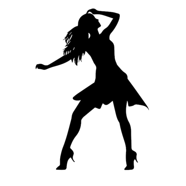 Vector dancing figure silhouette illustration