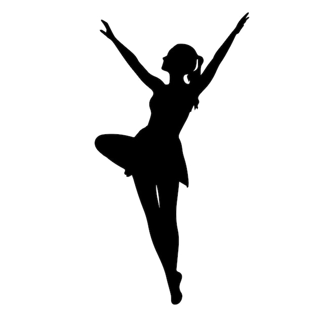 Vector dancing figure silhouette illustration