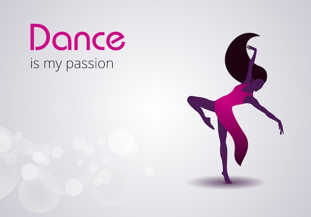 Танцующая девушка Векторный плакат идеально подходит для выступления в танцевальной студии