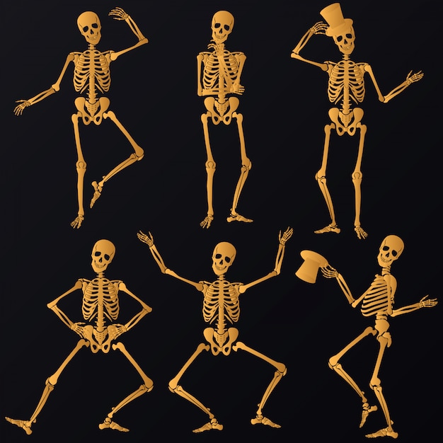 Dancing golden Skeletons