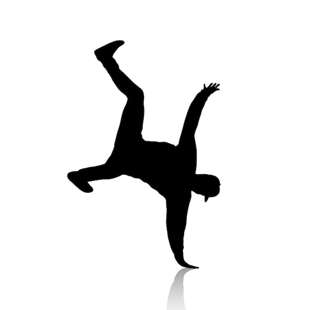 Вектор Танцующий человек силуэт вектор перерыв танец черно-белый