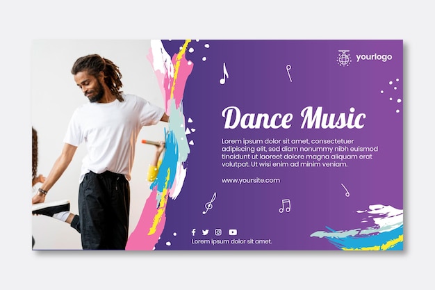 Vector dancing party banner template