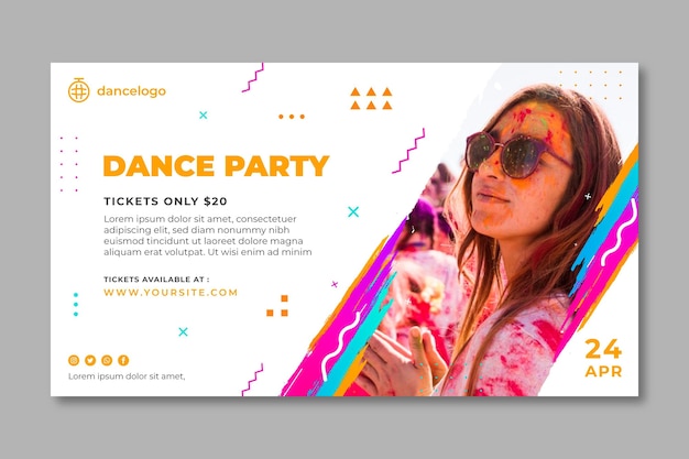 Dancing party banner template