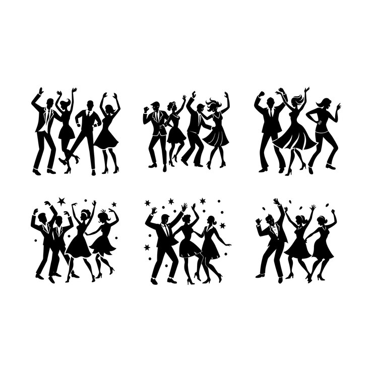 Dancing Party Vector Illustration Perfect for Event Design and Party Graphics