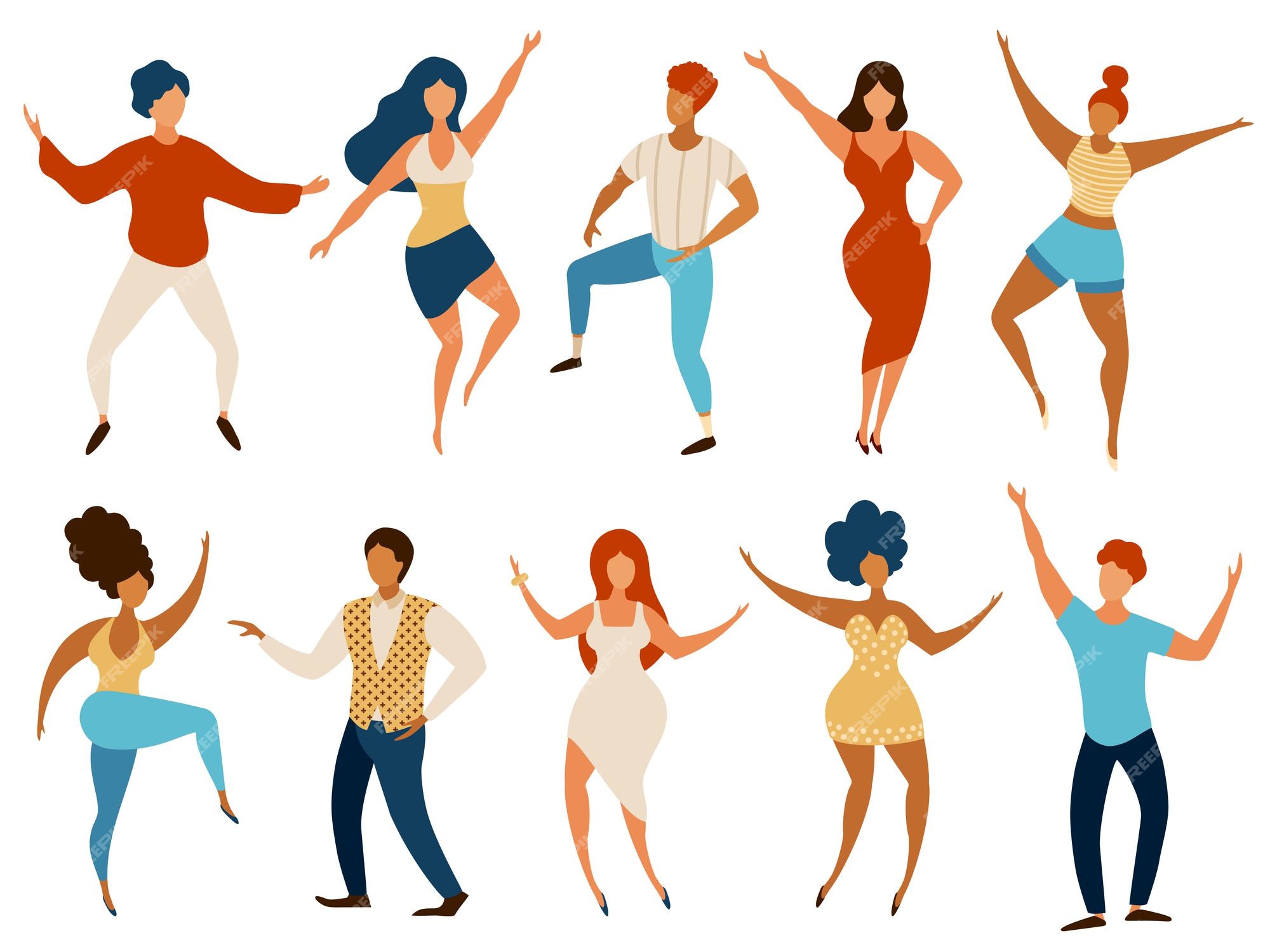 Person people vector illustration dance party woman and man. Happy