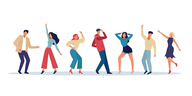 Dancing people having fun illustration