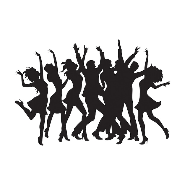dancing people silhouettes