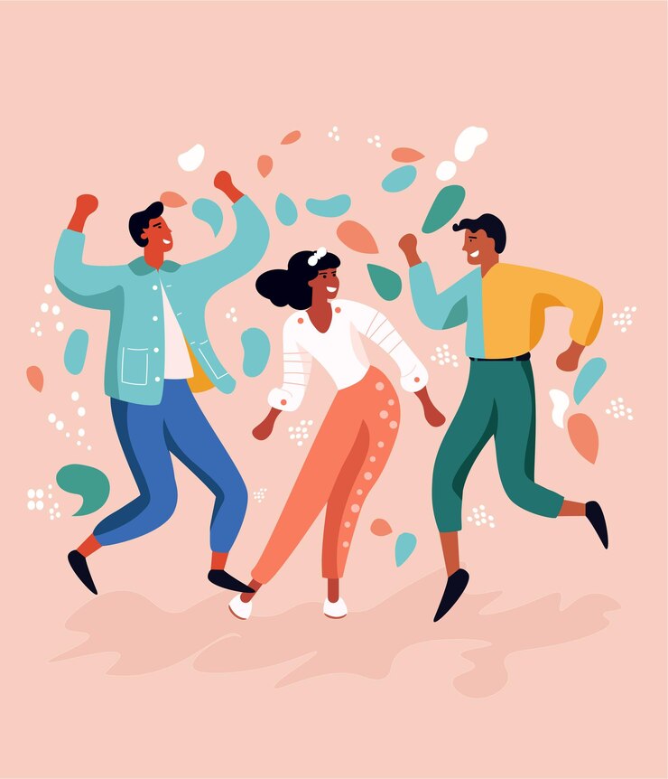 Vector dancing people