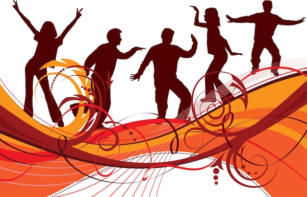 Dancing silhouettes vector