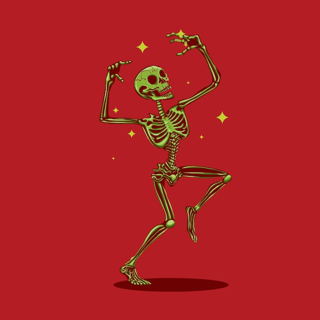 Вектор Иллюстрация танцующего скелета векторного искусства