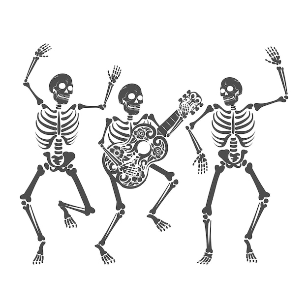 dancing skeletons collections dia de loes muertos elements