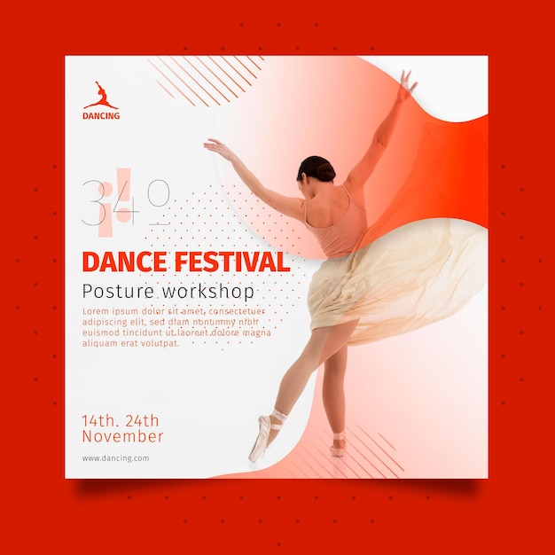 Vector dancing squared flyer template