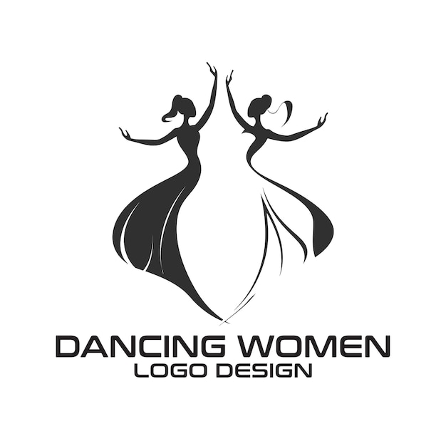 Dancing Woman Vector Logo Design