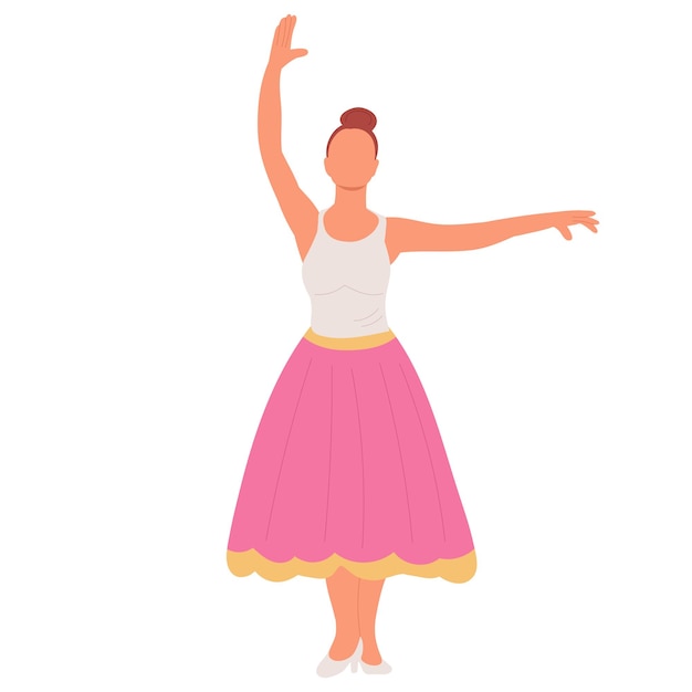 Dancing woman on white background