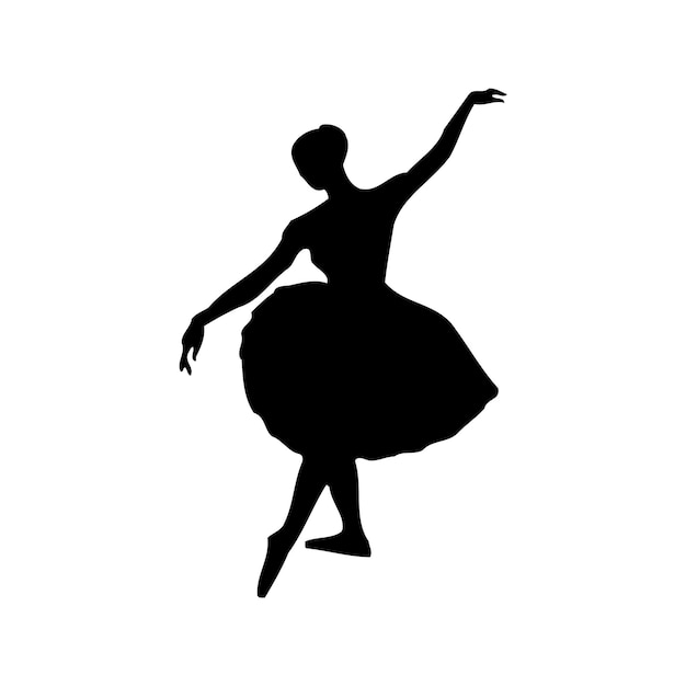 Disegno vettoriale della silhouette nera delle donne danzanti