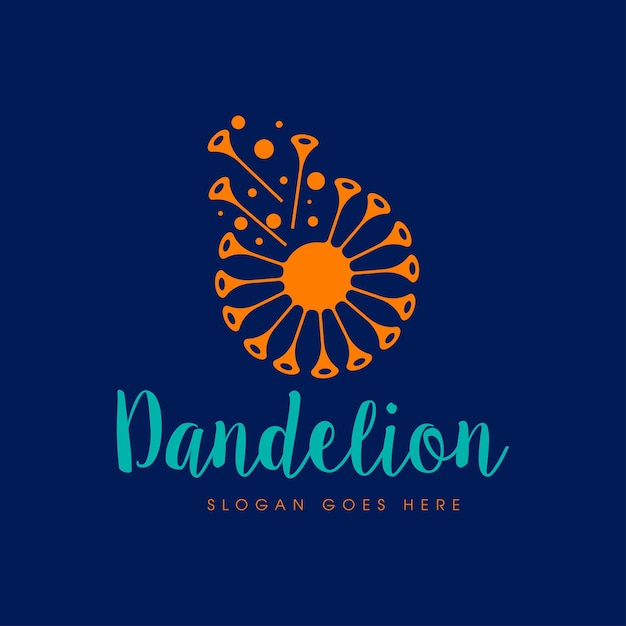 Dandelion flower logo design concept vector logo della natura di flower design vector