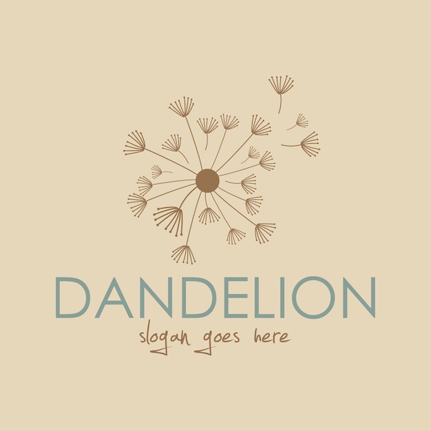 Dandelion Flower Logo Design Concept Vector Nature Logo of Flower Design Vector