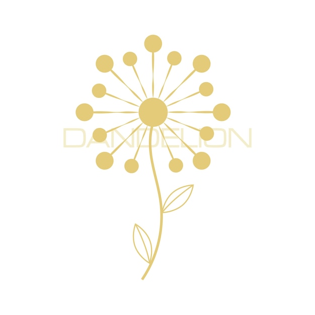 Dandelion flower logo vector and symbol template