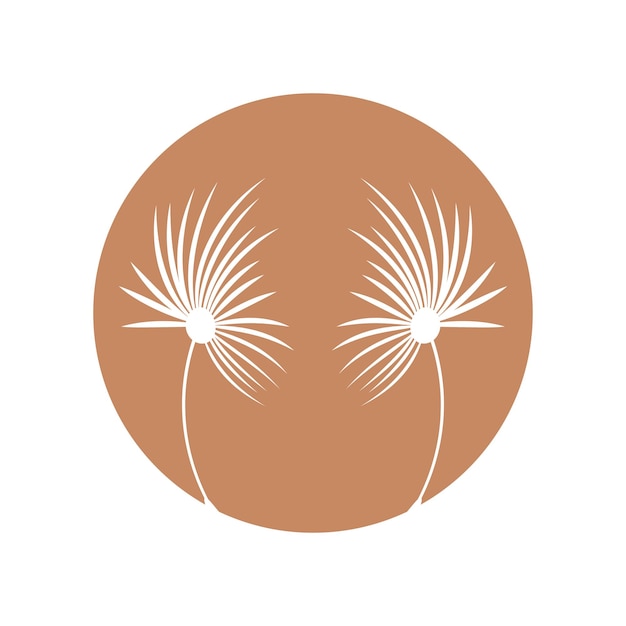 タンポポの花のロゴのベクトルと記号のテンプレート