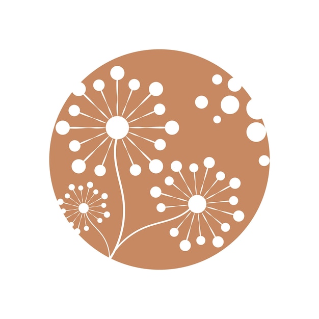 Dandelion flower logo vector and symbol template