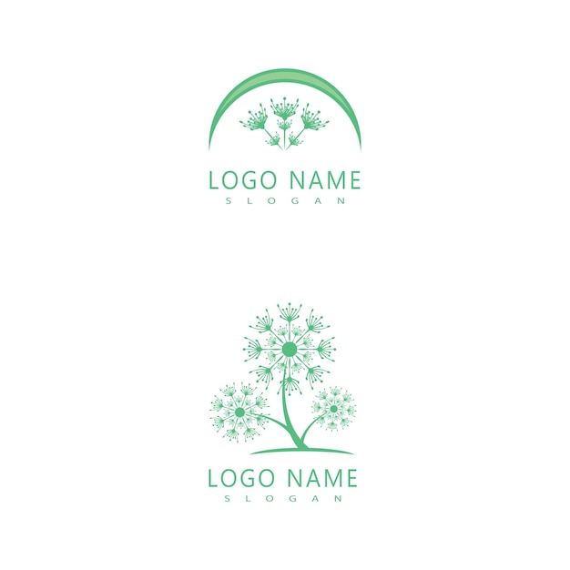 Dandelion flower logo vector template design