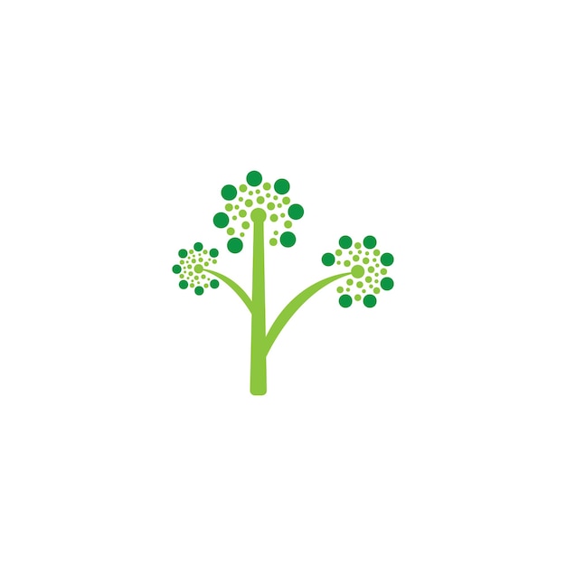 タンポポの花のロゴのベクトルのテンプレート