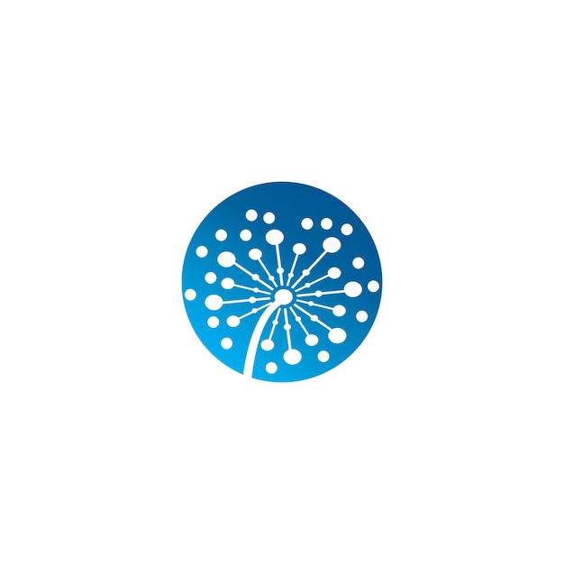タンポポの花のロゴのベクトルのテンプレート
