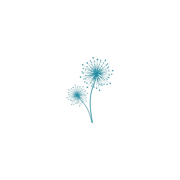 Dandelion flower logo with template vector illustration