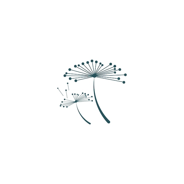 Dandelion flower logo with template vector illustration