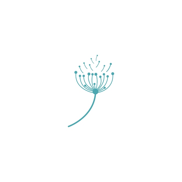 Dandelion flower logo with template vector illustration