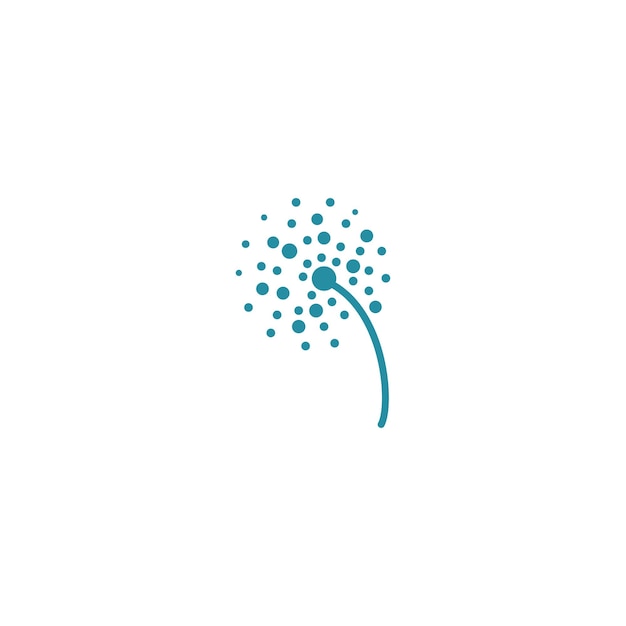 Dandelion flower logo with template vector illustration