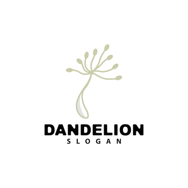 Dandelion Flower Vector Flower Plant Illustration Icon Dendelion Logo Simple Design