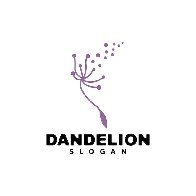 Dandelion Flower Vector Flower Plant Illustration Icon Dendelion Logo Simple Design