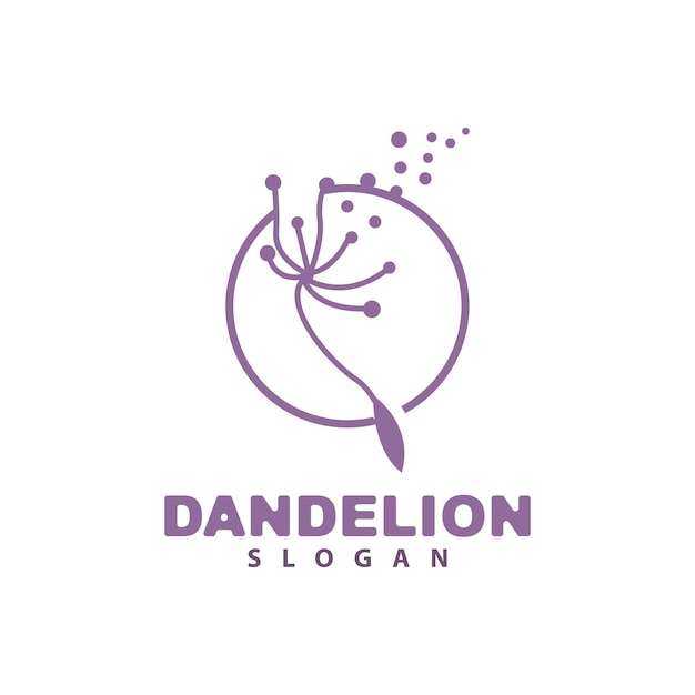 Dandelion Flower Vector Flower Plant Illustration Icon Dendelion Logo Simple Design