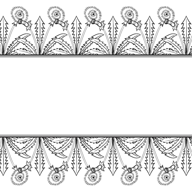 Vector dandelion frame border