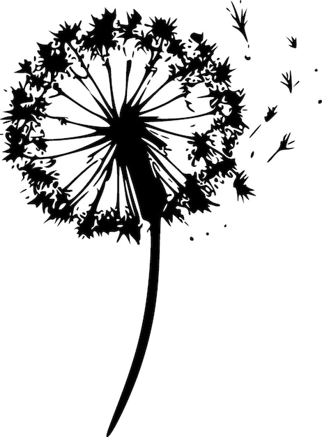 Dandelion Minimalist and Flat Logo Vector illustration