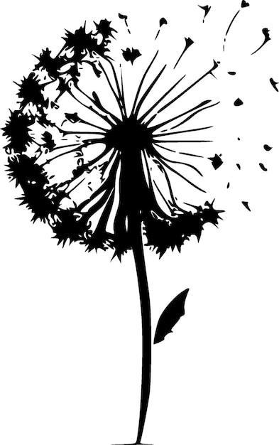 Dandelion Minimalist and Simple Silhouette Vector illustration