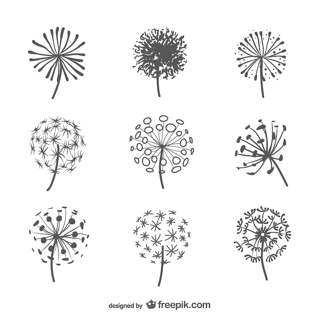 Dandelion silhouettes pack