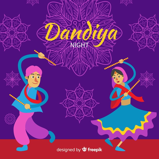 Vector dandiya dancers