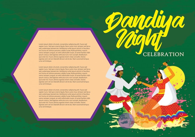 Vector dandiya night celebration vector illustration