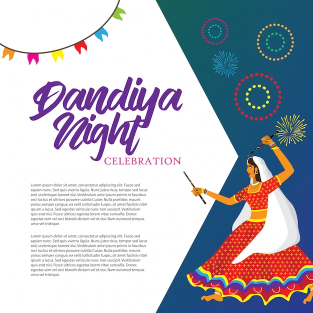 Dandiya night celebration vector illustration